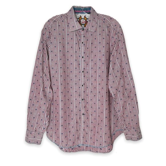 Robert Graham Other - Robert Graham Red Blue Gingham Button Down Shirt size Large  Cotton